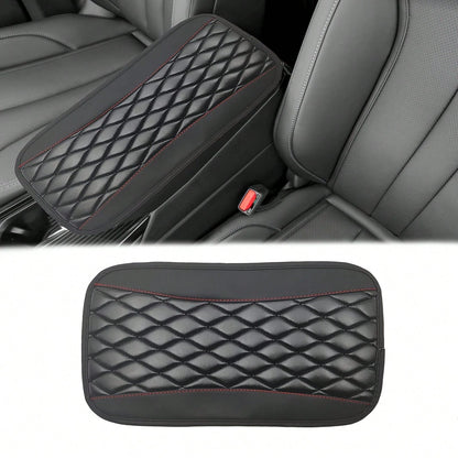 1pc Spliced PU Leather Center Console Cover, Upgraded Armrest Cover, With/Without Side Storage Bag, Can Be Used As Car Seat Storage Bag, Fashionable Car Decoration, Suitable For Most Sedans, Vehicles