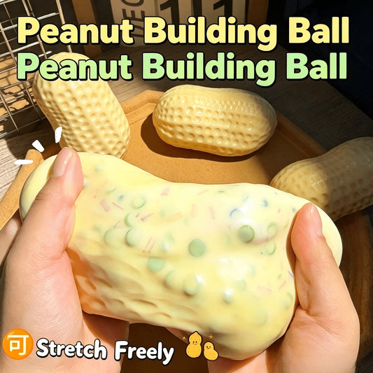 1pc-Squishy-Crispy Building Block Peanut Flour Peanut-Fun Quick Rebound-Building Block Style Squishy With Crispy Sound, Handmade Crispy Ball, Sound-Activated Squeeze Toy, Squeaky Food Stress Relief To