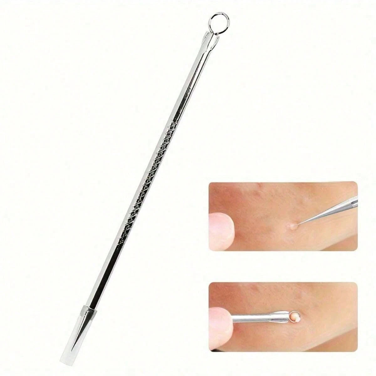 1pc Stainless Steel Blackhead Remover Tool Set- Dual-Head Blackhead Extractor Set- Fragrance-Free Acne Removal Device For Neutral Skin- Acne & Blemish Removal Tool (1 Set) Face Cleansing, Facial Br