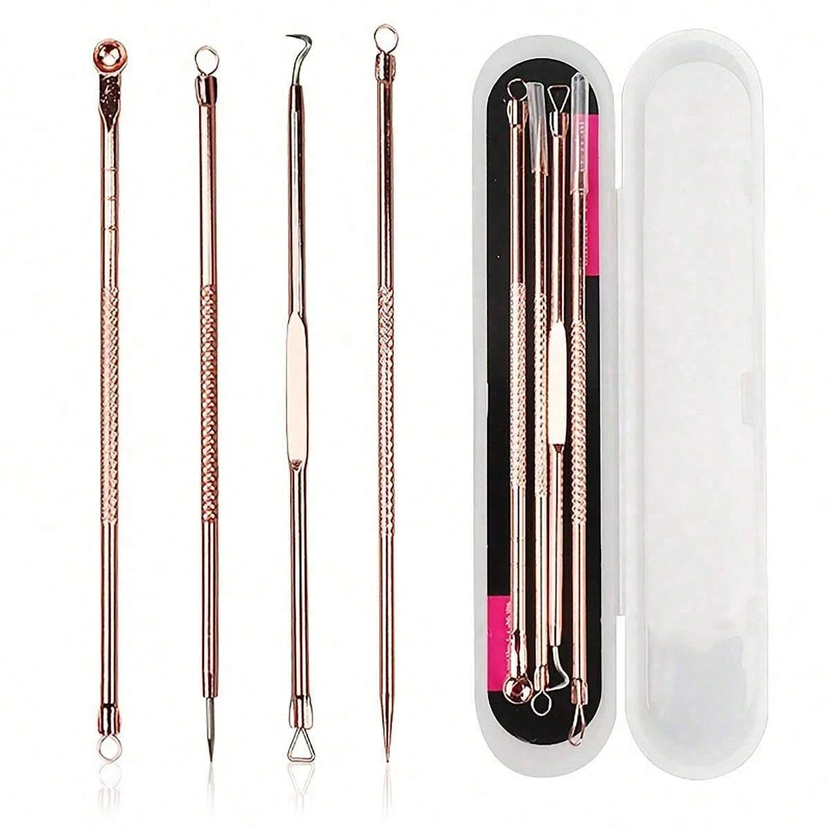 1pc Stainless Steel Blackhead Remover Tool Set- Dual-Head Blackhead Extractor Set- Fragrance-Free Acne Removal Device For Neutral Skin- Acne & Blemish Removal Tool (1 Set) Face Cleansing, Facial Br