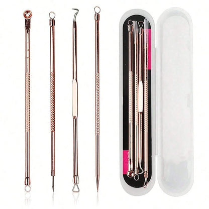 1pc Stainless Steel Blackhead Remover Tool Set- Dual-Head Blackhead Extractor Set- Fragrance-Free Acne Removal Device For Neutral Skin- Acne & Blemish Removal Tool (1 Set) Face Cleansing, Facial Br