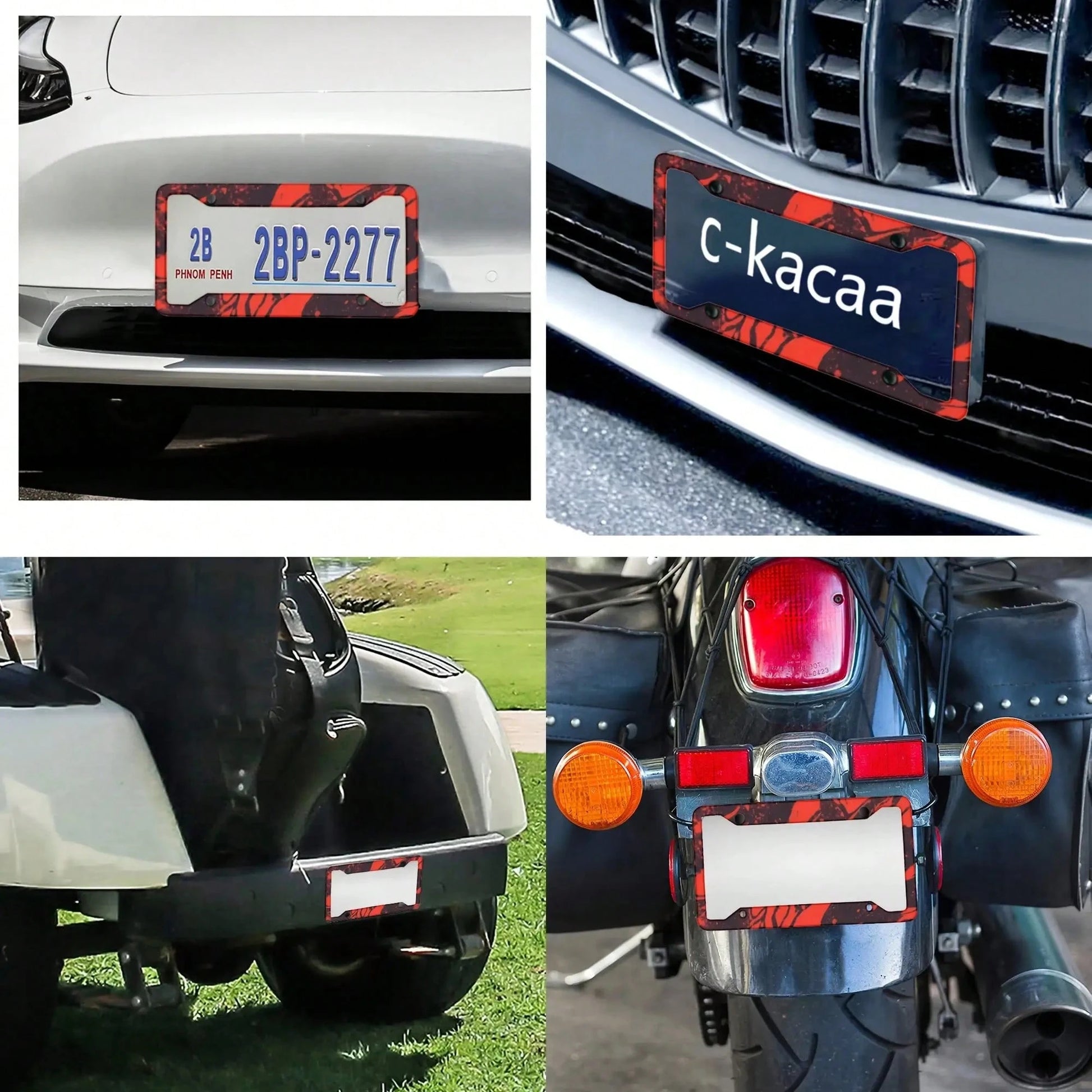 1pc Stainless Steel License Plate Frame With Innovative Design, Ocean-Themed And Starfish Pattern, Hand-Painted Coastal Elements Overseas Drivers' Weekend Getaways, Decorative To Convey Healing Vibes