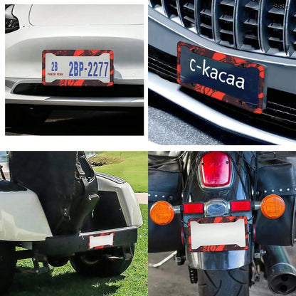 1pc Stainless Steel License Plate Frame With Innovative Design, Ocean-Themed And Starfish Pattern, Hand-Painted Coastal Elements Overseas Drivers' Weekend Getaways, Decorative To Convey Healing Vibes