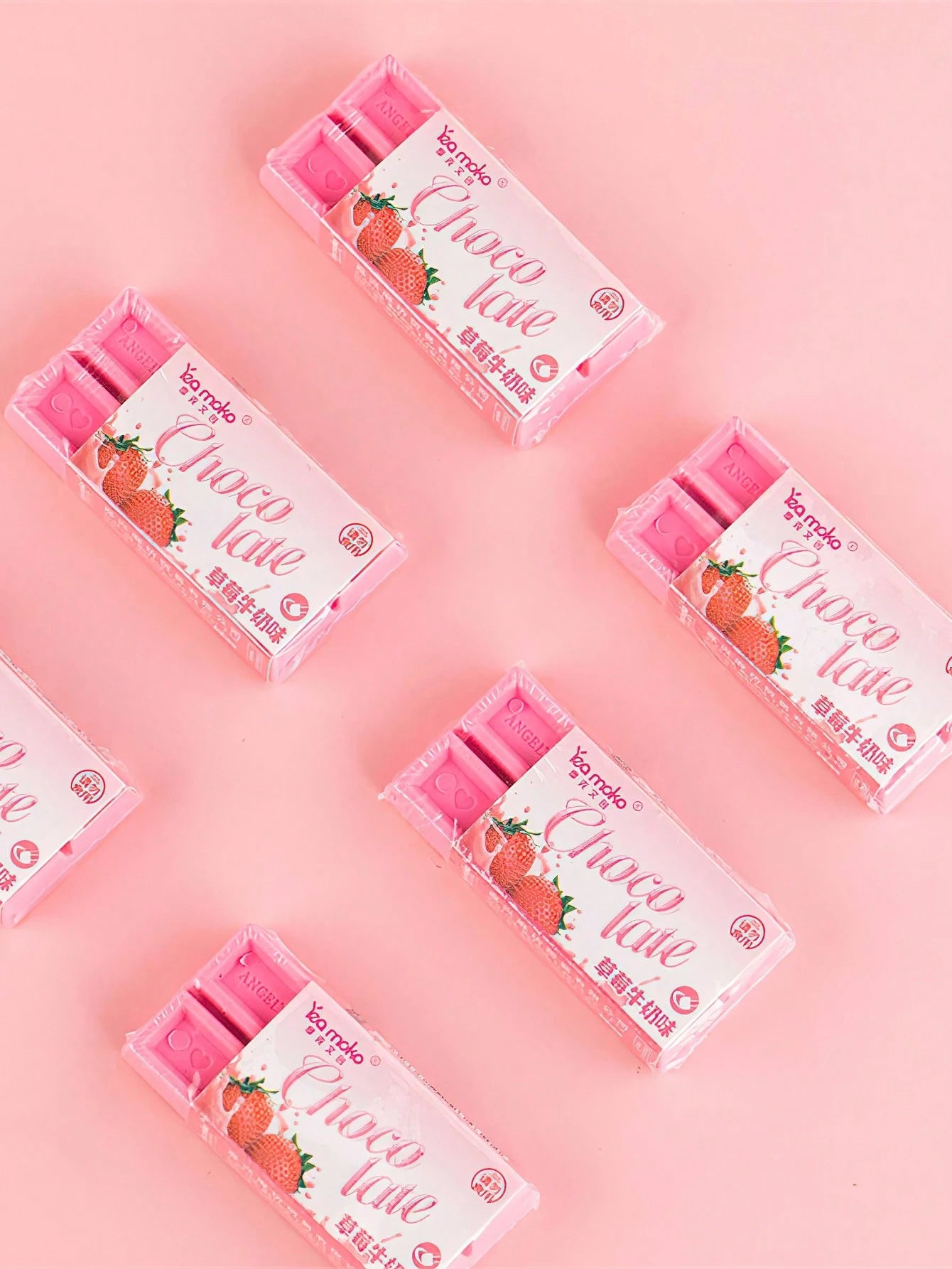 1pc Strawberry Chocolate Eraser, Mini Pink, Dust-Free Cleaning Correction Tool, Essential For Office, School, Back To School