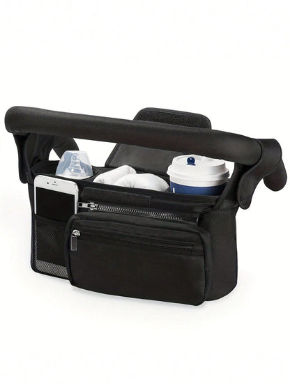 1pc Stroller Hanging Bag, Diaper & Feeding Bottle Storage Pouch, Multifunctional Tote Shoulder Bag For Mom