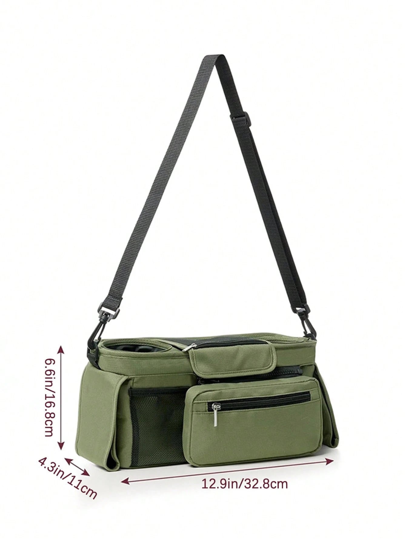 1pc Stroller Hanging Bag, Diaper & Feeding Bottle Storage Pouch, Multifunctional Tote Shoulder Bag For Mom