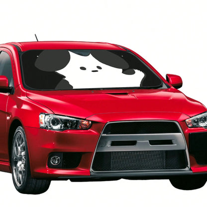1pc Summer Car Sun Shade, Simple Cute Pet Dog Print, Made Of Polyester Fiber, Easy To Install, Suitable For Various Car Models, Provides Heat Insulation And Privacy Protection, Keeps Your Car Cool, Fo