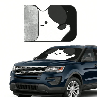 1pc Summer Car Sun Shade, Simple Cute Pet Dog Print, Made Of Polyester Fiber, Easy To Install, Suitable For Various Car Models, Provides Heat Insulation And Privacy Protection, Keeps Your Car Cool, Fo