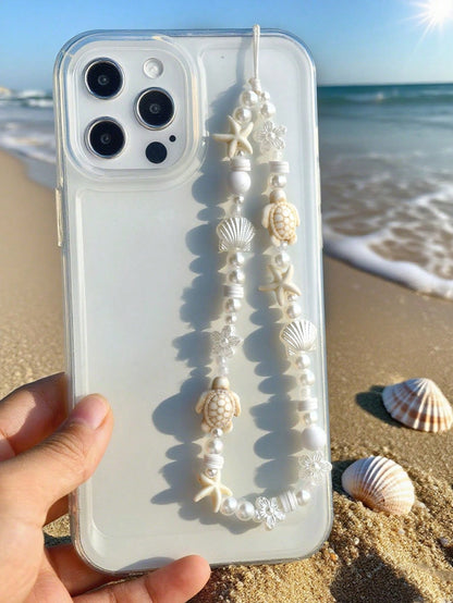 1pc Summer Ocean Creature Vacation Style Beaded Smartphone Lanyard Phone Strap Travel Vacation Accessory Pendant Phone Decoration Phone Accessory Smartphone Wristband Smartphone Crossbody Bag (Due To