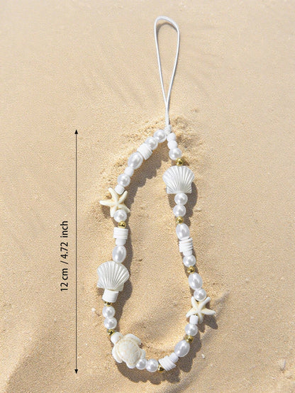 1pc Summer Ocean Creature Vacation Style Beaded Smartphone Lanyard Phone Strap Travel Vacation Accessory Pendant Phone Decoration Phone Accessory Smartphone Wristband Smartphone Crossbody Bag (Due To