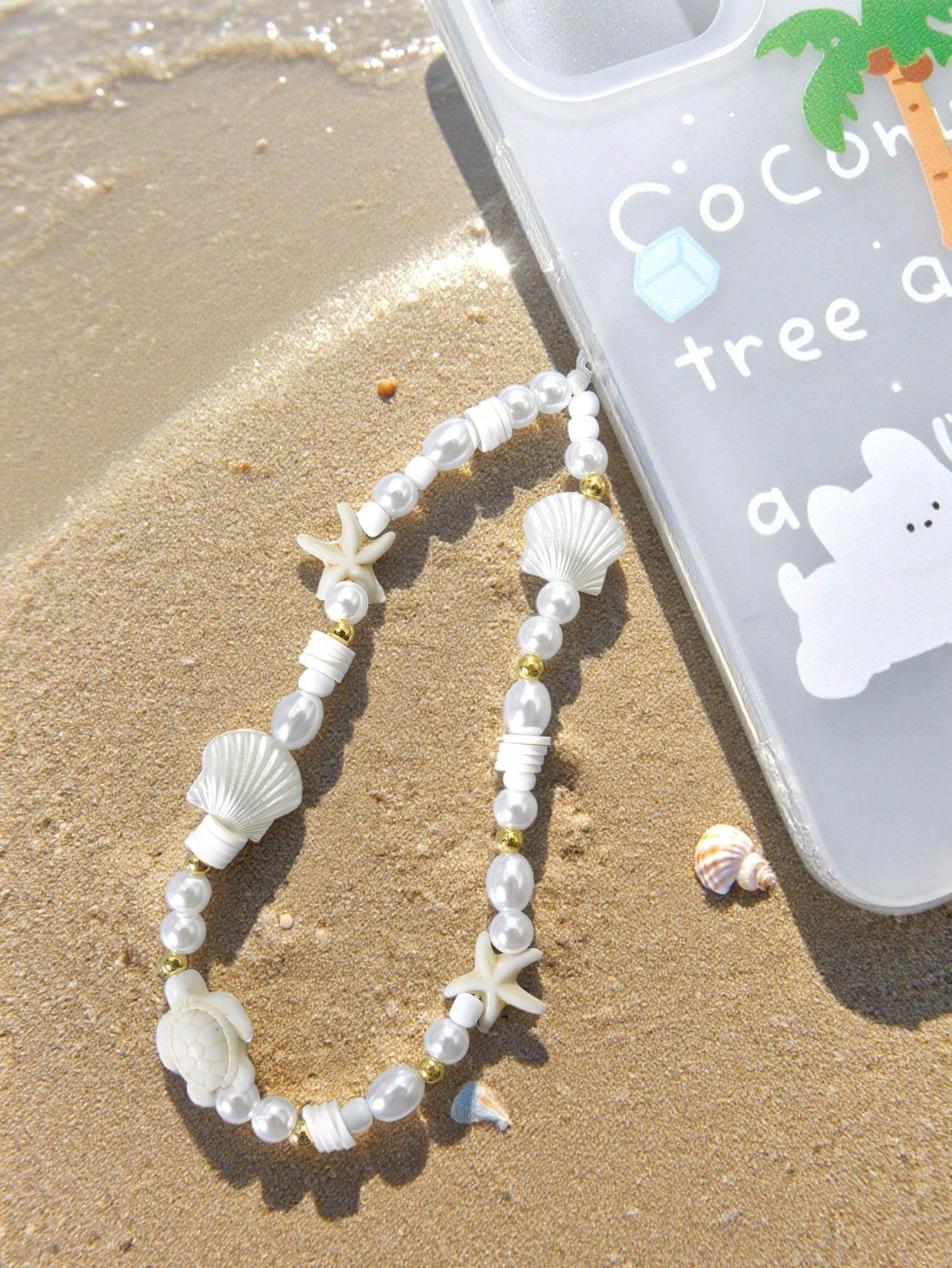 1pc Summer Ocean Creature Vacation Style Beaded Smartphone Lanyard Phone Strap Travel Vacation Accessory Pendant Phone Decoration Phone Accessory Smartphone Wristband Smartphone Crossbody Bag (Due To