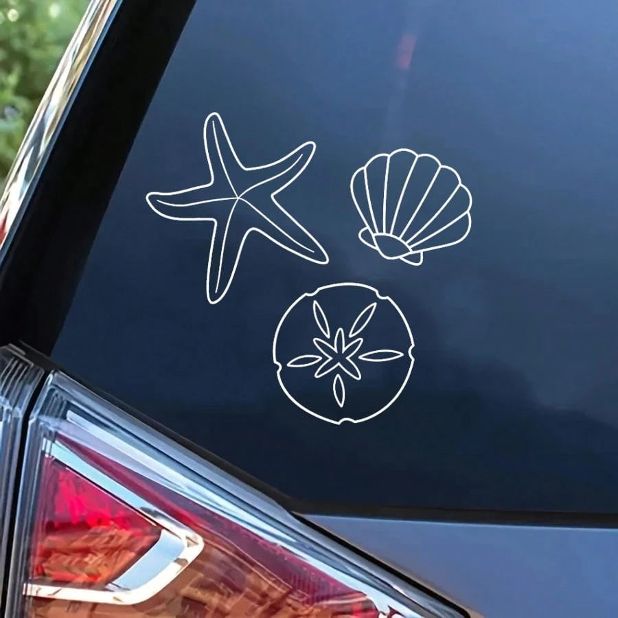 1pc Transparent Decorative Starfish Sticker, High-Quality Waterproof Sticker, Suitable For Car Windows, Laptops, Helmets, Mugs And More