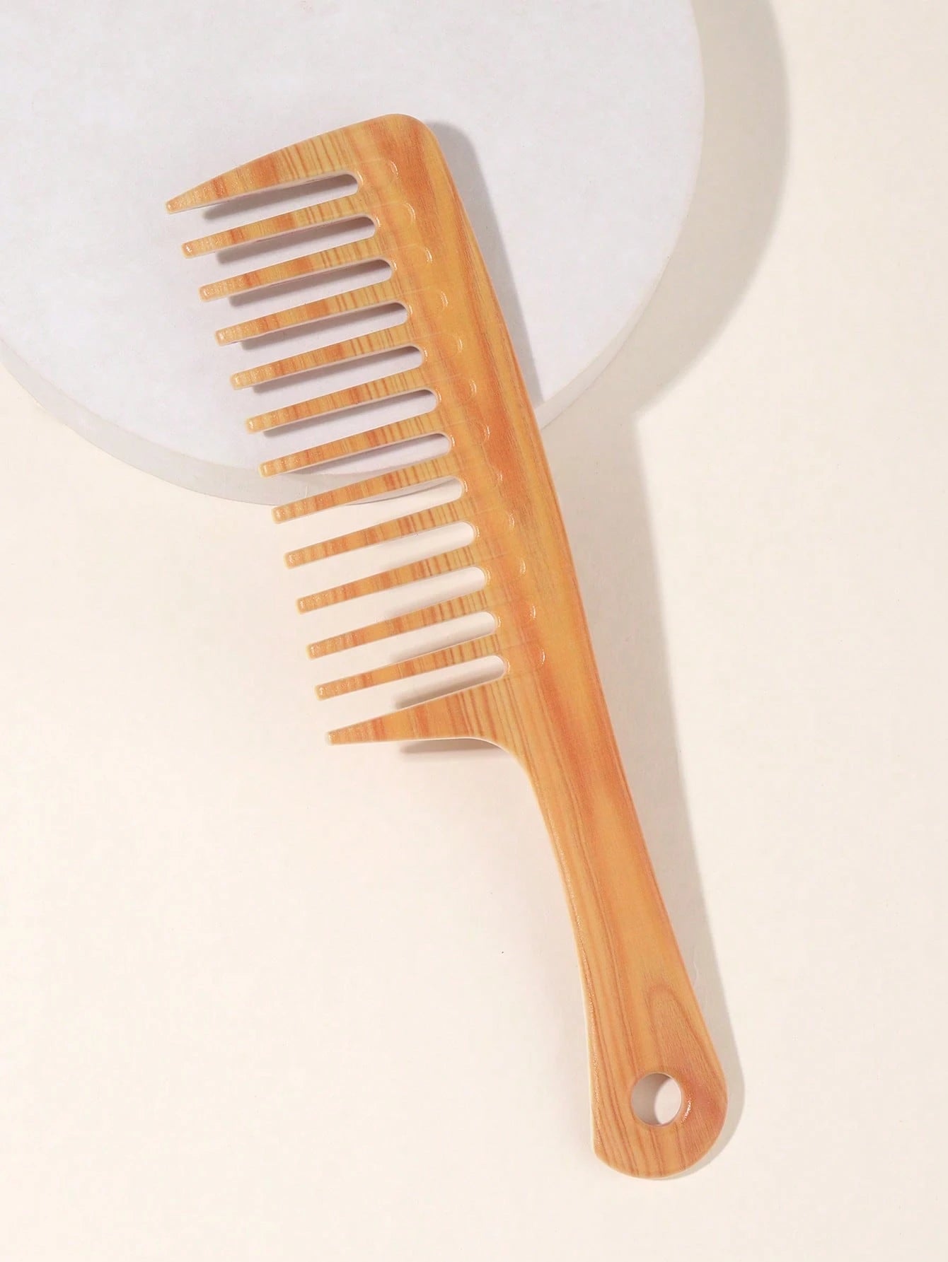 1pc Tropical Printed Wide Tooth Hair Comb With Handle, Plastic Detangling Hair Comb, Anti Static Hairdressing Styling Tool For Curly Thick Long Hair, Portable Hair Grooming Accessory For Women Daily H
