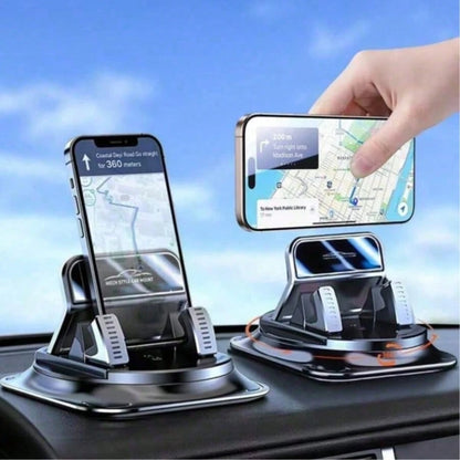 1pc Ultra-Stable 360° Rotating Car Phone Holder, With Non-Slip Silicone Base, Shock-Absorbing Bracket, Suitable For Dashboard Navigation (All Phone Models), Car Accessories