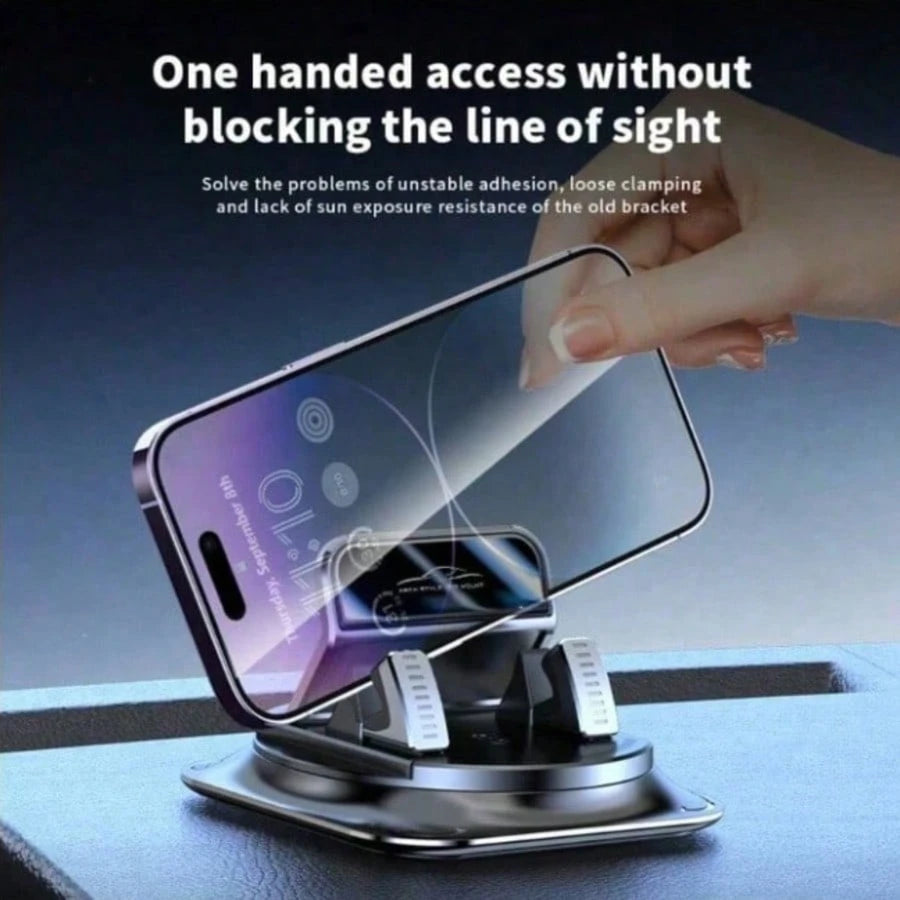 1pc Ultra-Stable 360° Rotating Car Phone Holder, With Non-Slip Silicone Base, Shock-Absorbing Bracket, Suitable For Dashboard Navigation (All Phone Models), Car Accessories
