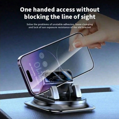 1pc Ultra-Stable 360° Rotating Car Phone Holder, With Non-Slip Silicone Base, Shock-Absorbing Bracket, Suitable For Dashboard Navigation (All Phone Models), Car Accessories