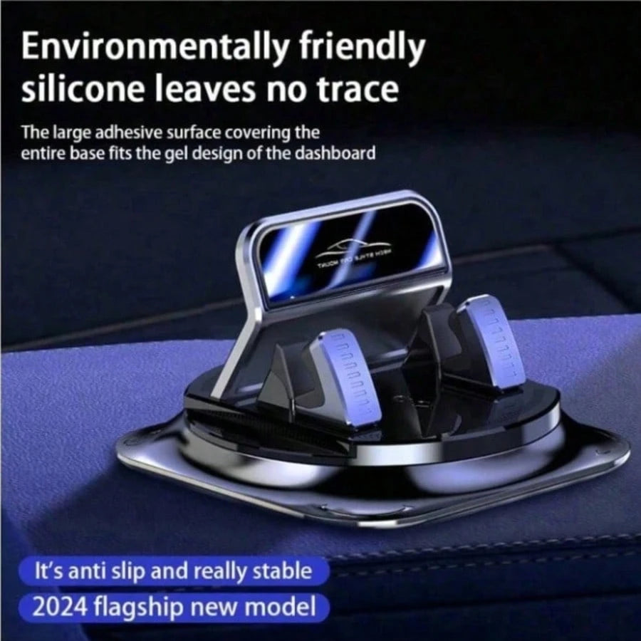1pc Ultra-Stable 360° Rotating Car Phone Holder, With Non-Slip Silicone Base, Shock-Absorbing Bracket, Suitable For Dashboard Navigation (All Phone Models), Car Accessories