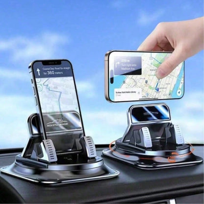 1pc Ultra-Stable 360° Rotating Car Phone Holder, With Non-Slip Silicone Base, Shock-Absorbing Bracket, Suitable For Dashboard Navigation (All Phone Models), Car Accessories