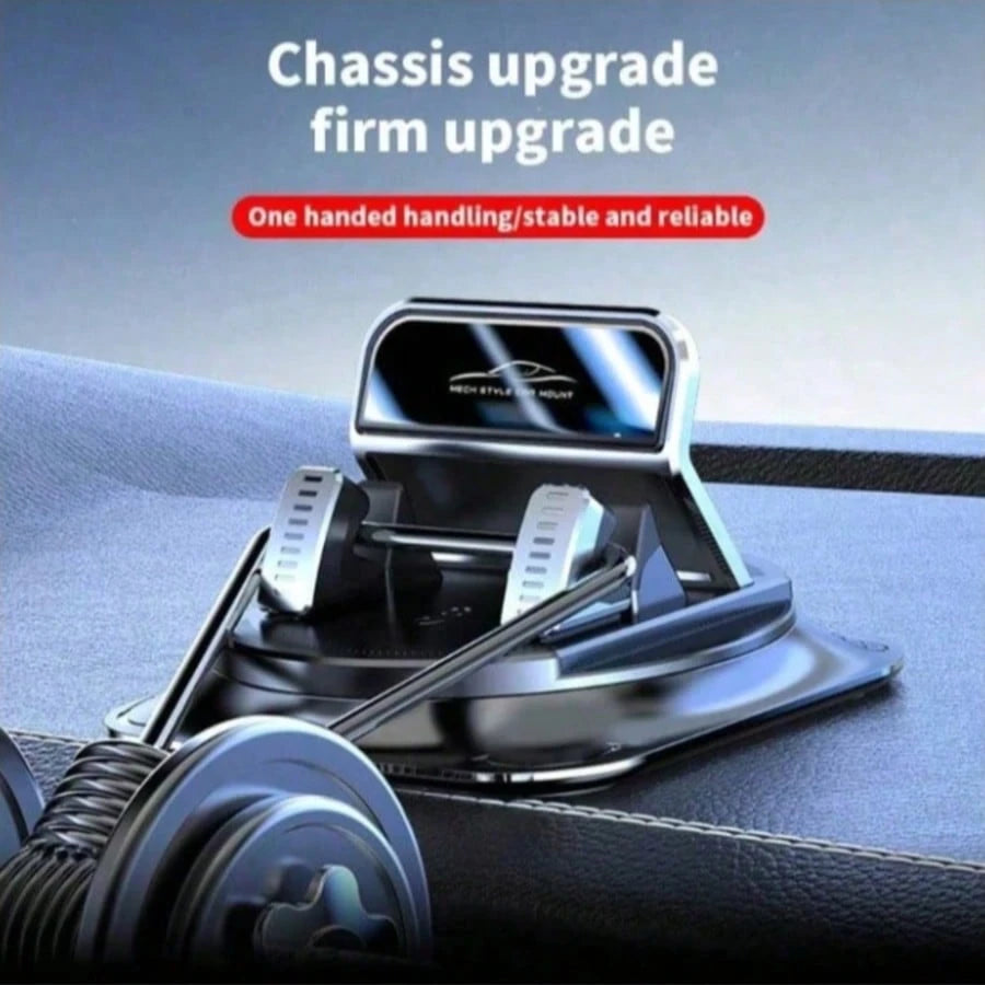 1pc Ultra-Stable 360° Rotating Car Phone Holder, With Non-Slip Silicone Base, Shock-Absorbing Bracket, Suitable For Dashboard Navigation (All Phone Models), Car Accessories