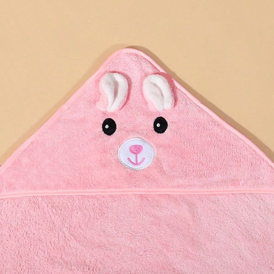 1pc Unisex Baby Animal Face Hooded Towel, Unique Animal Design Infant Hooded Towel, Super Soft Newborn Bath Towel, Essential Baby Hooded Towel, Coral Fleece Cartoon Children Hooded Cloak Bath Towel, S