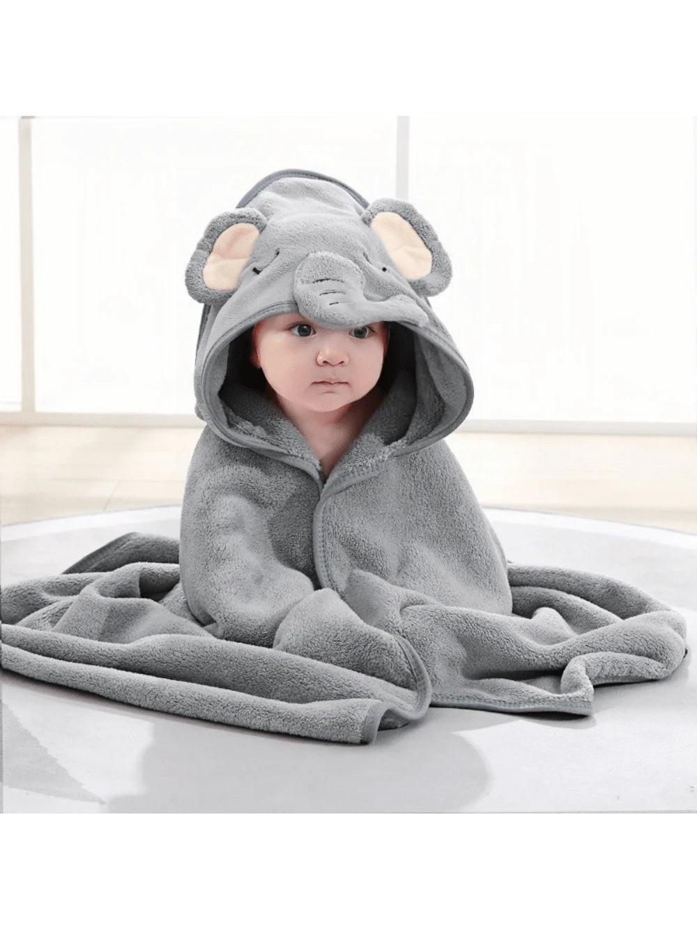 1pc Unisex Baby Animal Face Hooded Towel, Unique Animal Design Infant Hooded Towel, Super Soft Newborn Bath Towel, Essential Baby Hooded Towel, Coral Fleece Cartoon Children Hooded Cloak Bath Towel, S