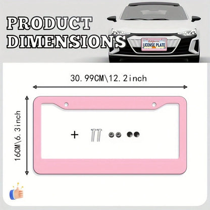 1Pc Unisex Durable License Plate Frame,12.2*6.3Inch,Fits US & Canada Vehicles,Exterior Decor For Most Cars,Vehicle Accessory,Birthday Gifts,Valentines Gift,Car Stuff,Car Decoration,Motorcycle,Car Acce