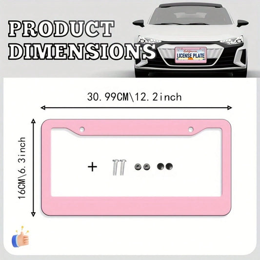 1Pc Unisex Durable License Plate Frame,12.2*6.3Inch,Fits US & Canada Vehicles,Exterior Decor For Most Cars,Vehicle Accessory,Birthday Gifts,Valentines Gift,Car Stuff,Car Decoration,Motorcycle,Car Acce