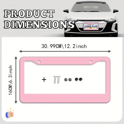 1Pc Unisex Durable License Plate Frame,12.2*6.3Inch,Fits US & Canada Vehicles,Exterior Decor For Most Cars,Vehicle Accessory,Birthday Gifts,Valentines Gift,Car Stuff,Car Decoration,Motorcycle,Car Acce