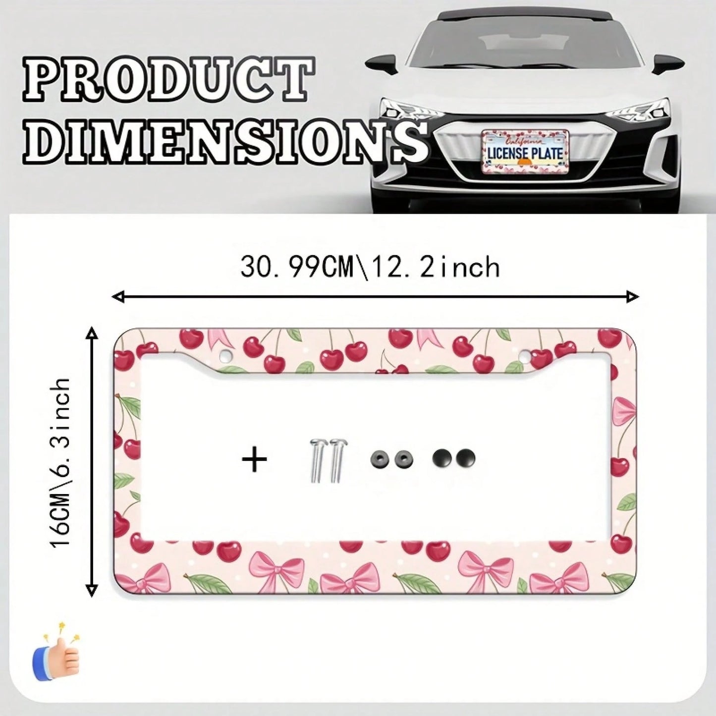 1Pc Unisex Durable License Plate Frame,12.2*6.3Inch,Fits US & Canadian Vehicles,Exterior Car Decoration For Most Vehicles,Vehicle Accessory,License Plate,Car Decor,Mothers Day,Birthday Gifts,Valentine