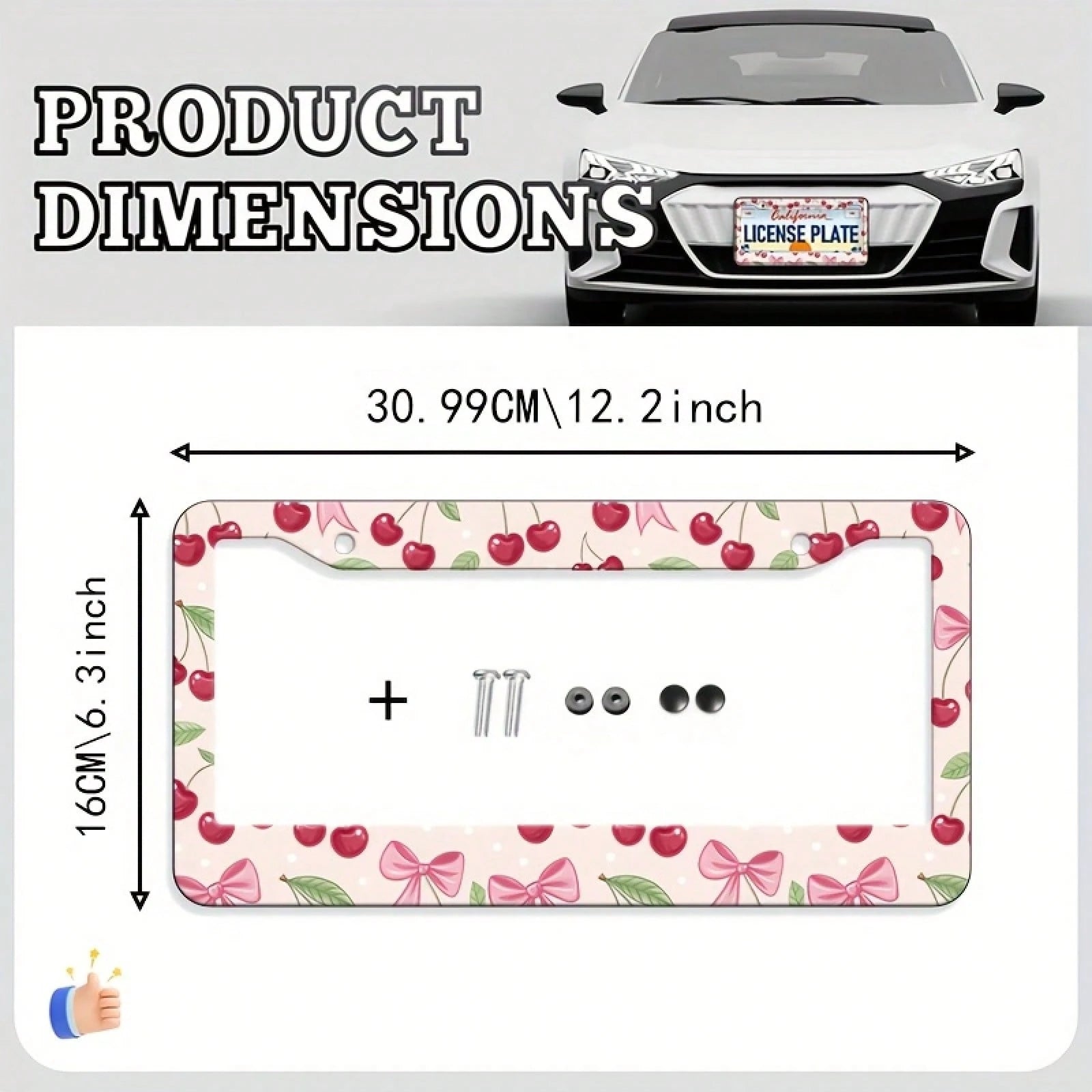 1Pc Unisex Durable License Plate Frame,12.2*6.3Inch,Fits US & Canadian Vehicles,Exterior Car Decoration For Most Vehicles,Vehicle Accessory,License Plate,Car Decor,Mothers Day,Birthday Gifts,Valentine