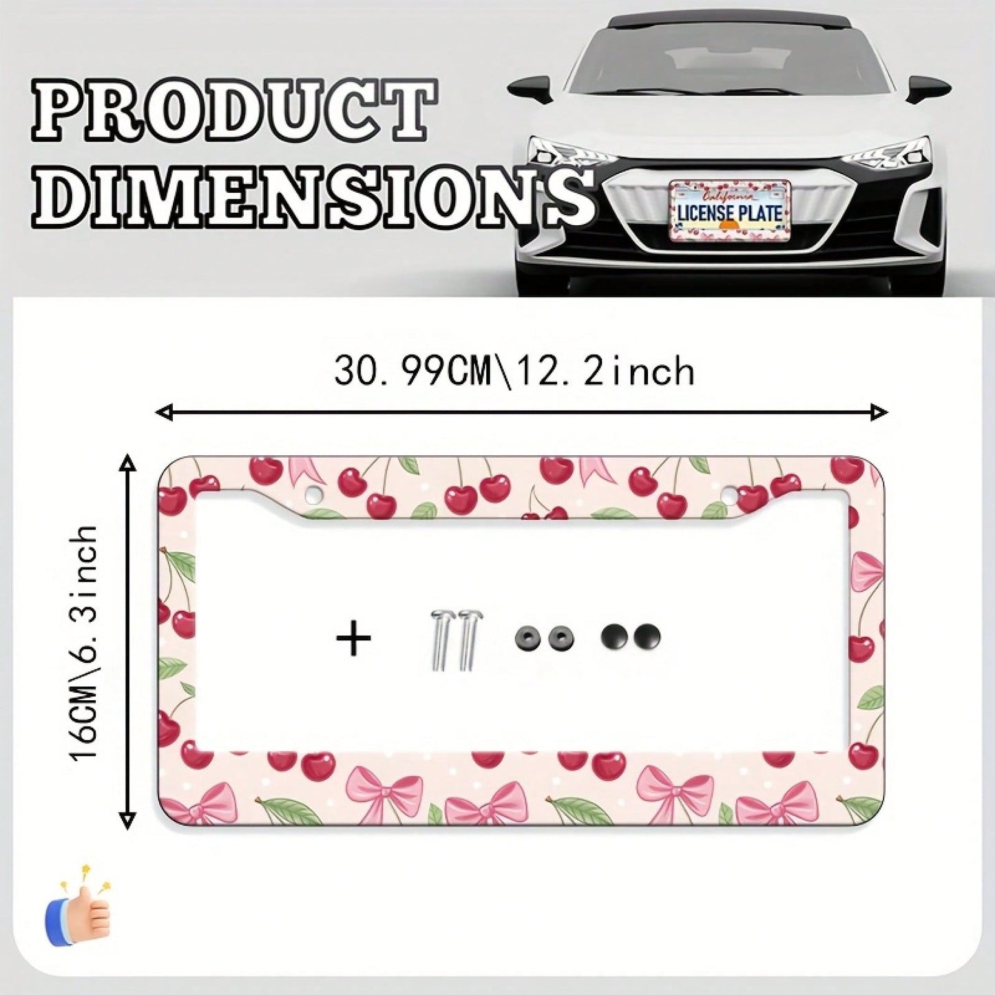 1Pc Unisex Durable License Plate Frame,12.2*6.3Inch,Fits US & Canadian Vehicles,Exterior Car Decoration For Most Vehicles,Vehicle Accessory,License Plate,Car Decor,Mothers Day,Birthday Gifts,Valentine