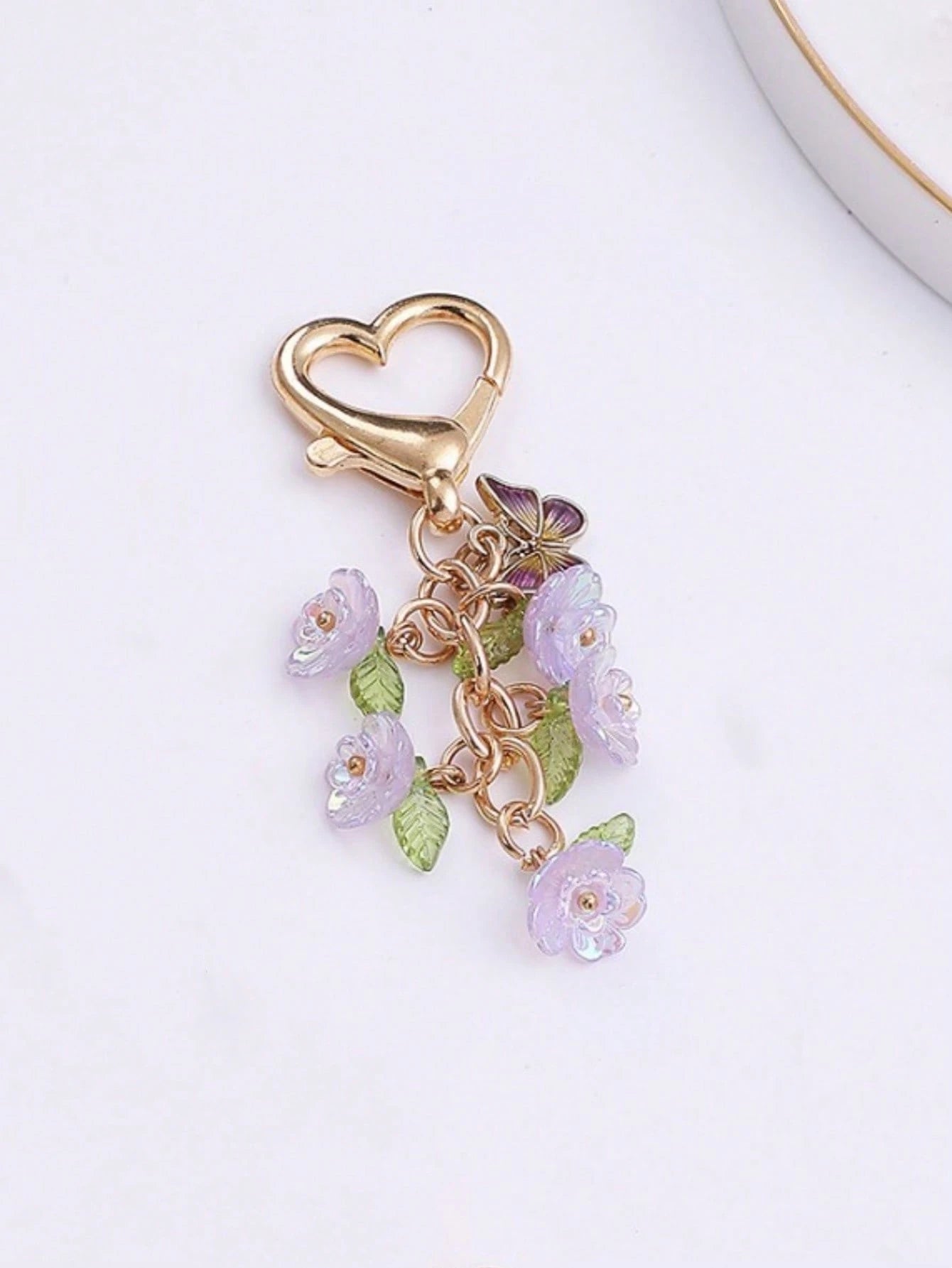 1pc Unisex Japanese Style Cute Lily Flower Keychain Pendant Minimalist Ins Style Bag Charm Car Accessories For Women Keychain For Bag