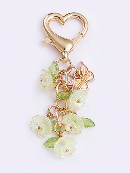 1pc Unisex Japanese Style Cute Lily Flower Keychain Pendant Minimalist Ins Style Bag Charm Car Accessories For Women Keychain For Bag