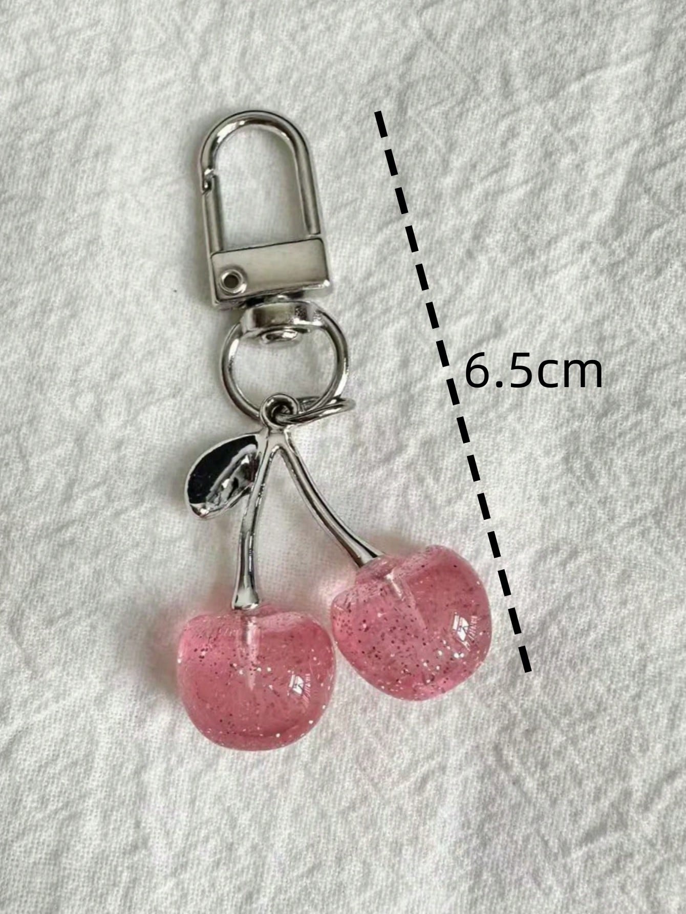 1pc Unisex Shiny Simulated Cherry Keychains Fashionable Decorative Keychain/Bag Charm Gifts For Women Valentines