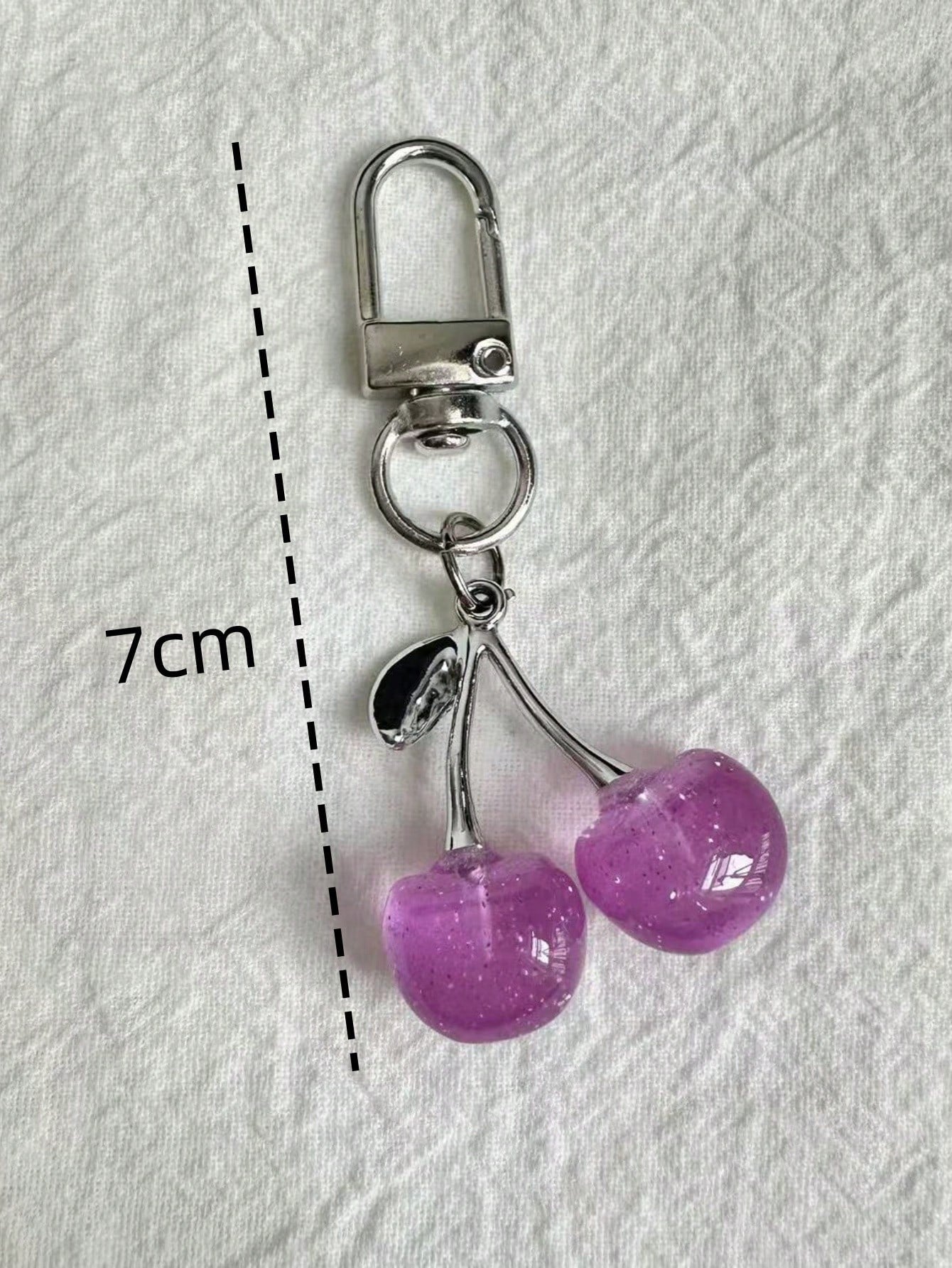 1pc Unisex Shiny Simulated Cherry Keychains Fashionable Decorative Keychain/Bag Charm Gifts For Women Valentines