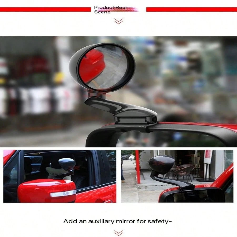 1pc Universal Car Blind Spot Wide Angle Rear View Mirror, Suitable For Trucks, Cars, Off-Road Vehicles, RVs, Front And Rear Wheel Blind Spot Mirror, Front Head Small Round Mirror, 360 Degree Right Fro