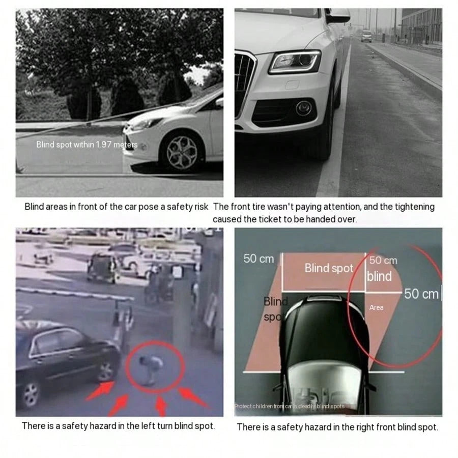 1pc Universal Car Blind Spot Wide Angle Rear View Mirror, Suitable For Trucks, Cars, Off-Road Vehicles, RVs, Front And Rear Wheel Blind Spot Mirror, Front Head Small Round Mirror, 360 Degree Right Fro