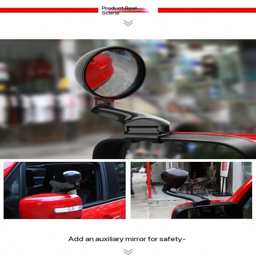 1pc Universal Car Blind Spot Wide Angle Rear View Mirror, Suitable For Trucks, Cars, Off-Road Vehicles, RVs, Front And Rear Wheel Blind Spot Mirror, Front Head Small Round Mirror, 360 Degree Right Fro