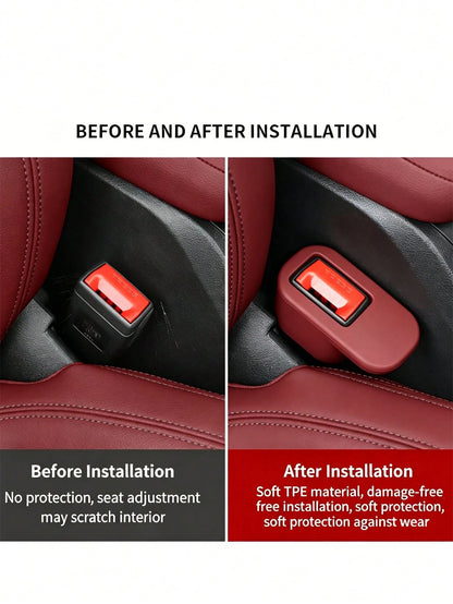 1pc Universal Car Seat Belt Socket Protector, Seat Belt Fastener, Silicone Plug Sleeve Fixer, Easy 1-Second Installation, Suitable For Sedan, SUV, Truck Safety Locking Device, Universal Design Breaks