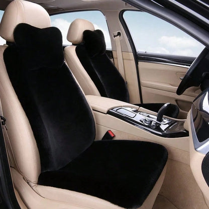 1pc Universal Car Seat Cushion, Plush Car Seat Pad, Comfortable Warm Backrest, Warm Car Seat Cover Pad, Suitable For All Seasons