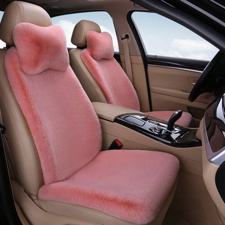 1pc Universal Car Seat Cushion, Plush Car Seat Pad, Comfortable Warm Backrest, Warm Car Seat Cover Pad, Suitable For All Seasons