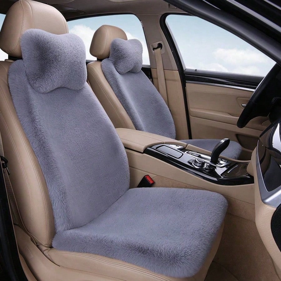 1pc Universal Car Seat Cushion, Plush Car Seat Pad, Comfortable Warm Backrest, Warm Car Seat Cover Pad, Suitable For All Seasons