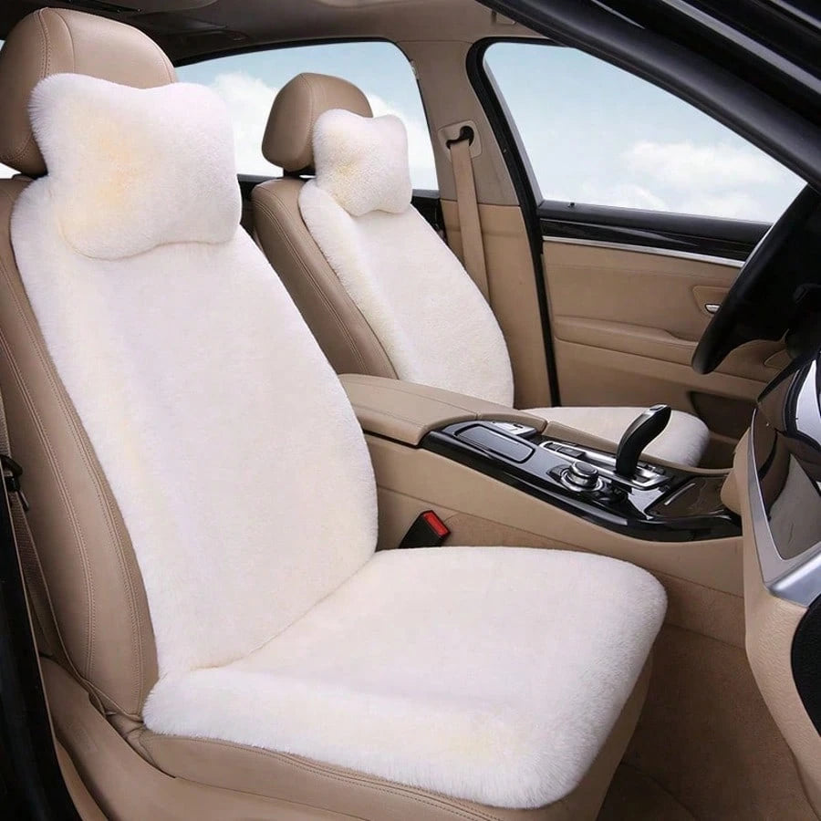 1pc Universal Car Seat Cushion, Plush Car Seat Pad, Comfortable Warm Backrest, Warm Car Seat Cover Pad, Suitable For All Seasons
