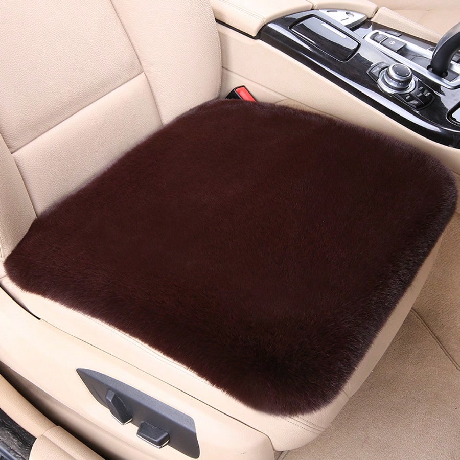 1pc Universal Car Seat Cushion, Plush Car Seat Pad, Comfortable Warm Backrest, Warm Car Seat Cover Pad, Suitable For All Seasons