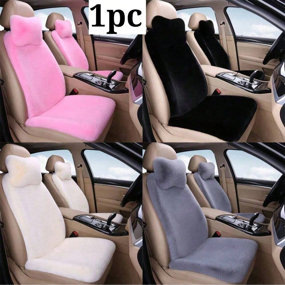 1pc Universal Car Seat Cushion, Plush Car Seat Pad, Comfortable Warm Backrest, Warm Car Seat Cover Pad, Suitable For All Seasons