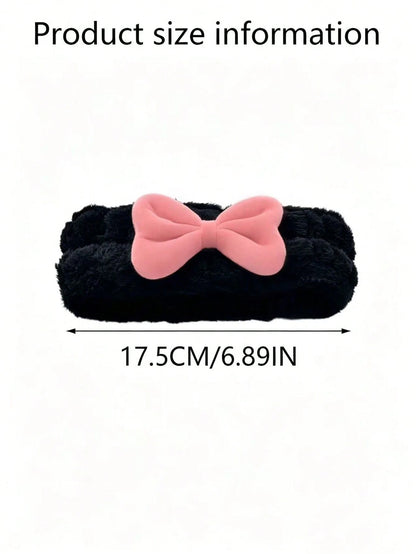 1pc Universal Plush Rearview Mirror Cover, Bow Plush Rearview Mirror Cover, Car Accessories, Car Decor, Decorative Car, Gift, Rearview Mirror Protection Cover, Pink Car Rearview Mirror Protection Cove