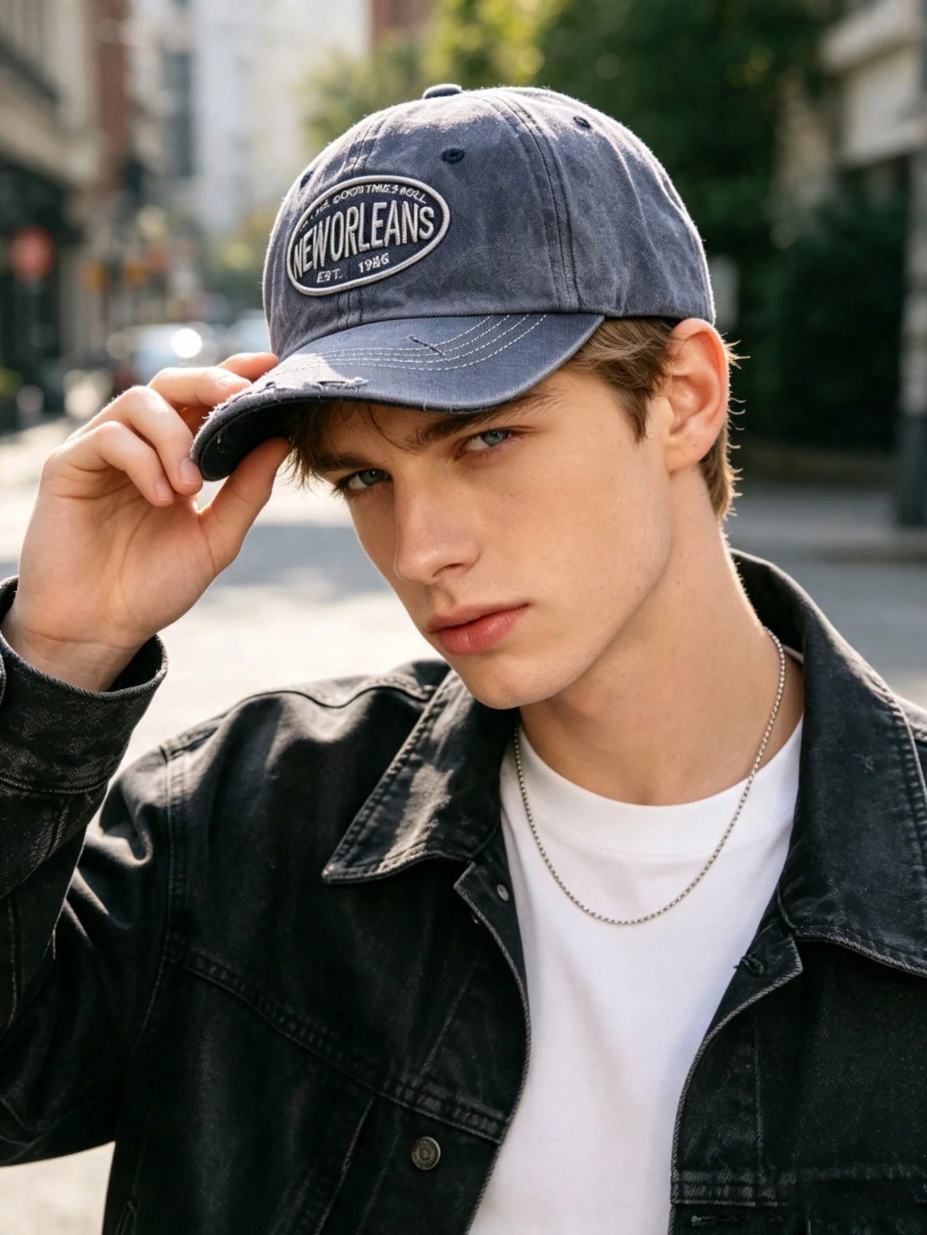 1pc Vintage Washed New Orleans Embroidered Baseball Cap, Letter Sun Hat Distressed Sun Hat, Unisex Casual Street Style, Hats, Hats For Men, Hat, Hats For Women