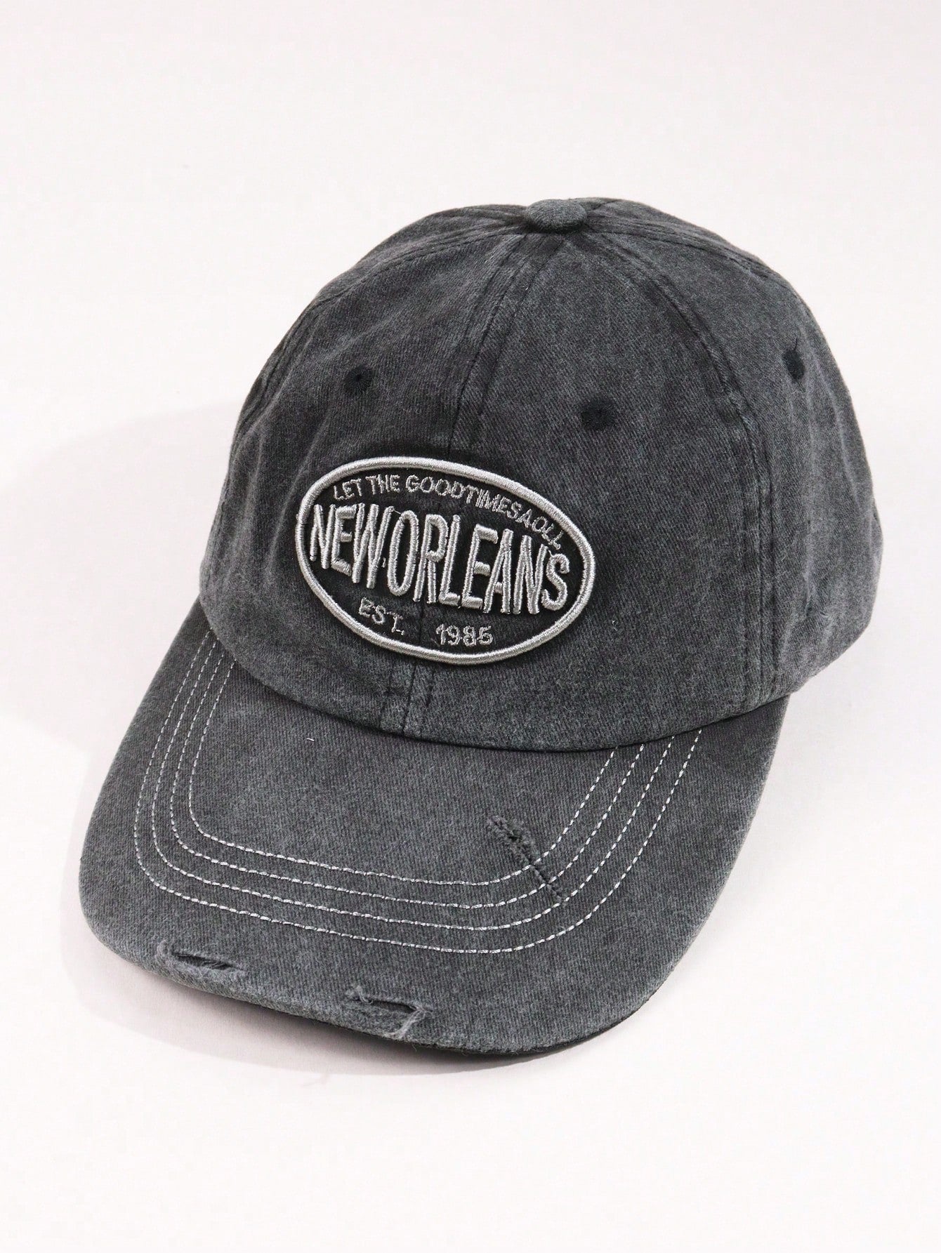 1pc Vintage Washed New Orleans Embroidered Baseball Cap, Letter Sun Hat Distressed Sun Hat, Unisex Casual Street Style, Hats, Hats For Men, Hat, Hats For Women