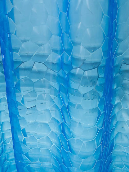 1pc Water Cube 3D Waterproof Mildew-Proof Bathroom Shower Curtain, With Steel Hooks On Top And Magnets On Bottom, Liner Included, Blue Translucent Ice Pattern Back To School Bathroom Decor