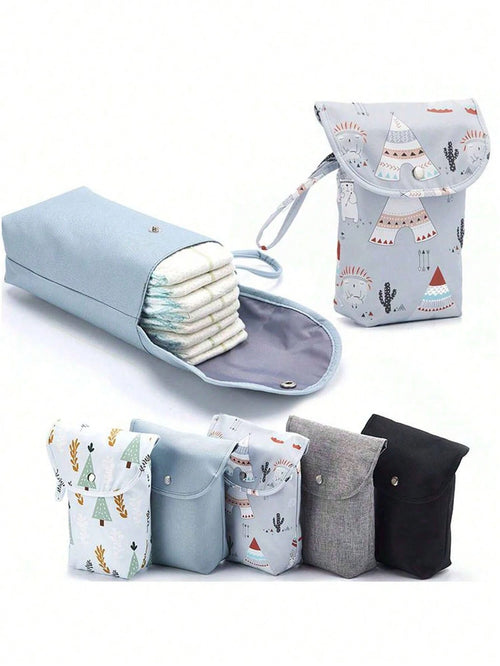 1pc Waterproof Baby Diaper Bag, Portable Diaper Storage Organizer For Diapers & Wipes
